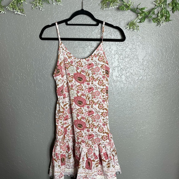 Boho Beach Hut Floral Printed Sun Dress Sz S NWT - Picture 2 of 6